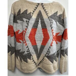 Lauren Ralph Lauren Women's Medium Boat Neck Knit Sweater Aztec Southwestern Vtg